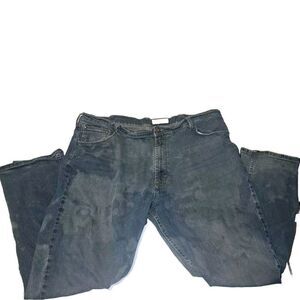 Wrangler Men's Blue Jeans 42x30 Athletic Fit Custom Bleached